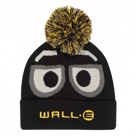 Gorro negro Wall-E con pom-pom y logo