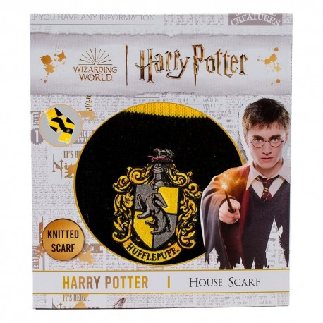 Bufanda Hufflepuff de Harry Potter a rayas negras y amarillas