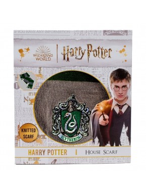 Bufanda verde y gris Slytherin de Harry Potter