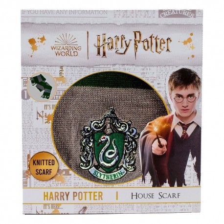 Bufanda verde y gris Slytherin de Harry Potter