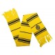 Bufanda amarilla Hufflepuff con rayas negras y escudo de Harry Potter