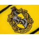 Bufanda amarilla Hufflepuff con rayas negras y escudo de Harry Potter