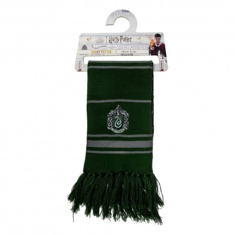 Écharpe verte Serpentard Harry Potter avec rayures grises