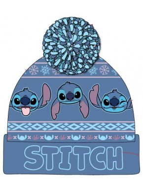 Gorro azul oscuro Lilo & Stitch con pom-pom