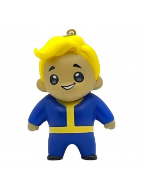 Llavero Vault Boy de Fallout con traje azul y amarillo