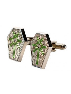 Gemelos Necrons Warhammer 40,000 con emblema verde
