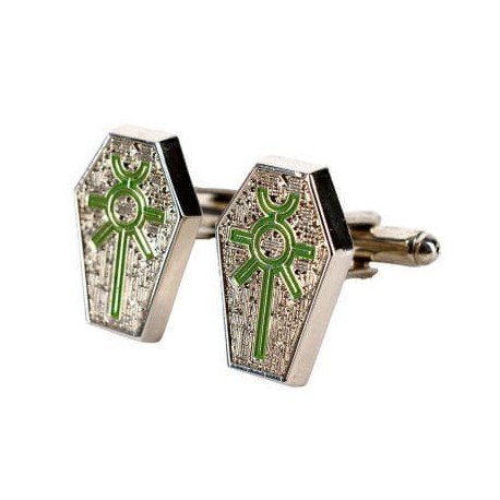 Gemelos Necrons Warhammer 40,000 con emblema verde