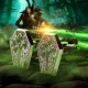 Gemelos Necrons Warhammer 40,000 con emblema verde