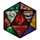 Médaillon D20 Dungeons & Dragons en métal multicolore