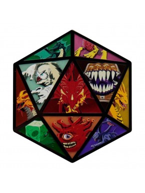Dungeons & Dragons D20 multicolored metal medallion