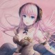 Funda de almohada rosa con Megurine Luka de Vocaloid