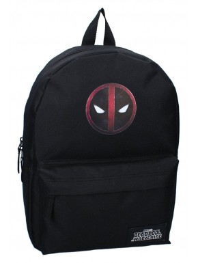 Mochila Marvel Deadpool negra con logo icónico
