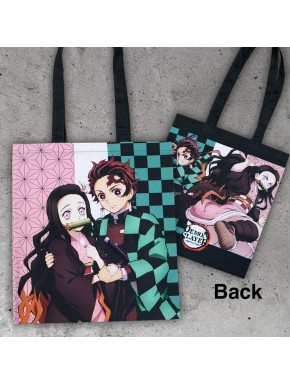 Bolsa Demon Slayer con Tanjiro y Nezuko en algodón