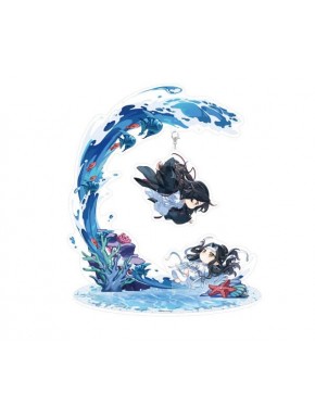 Diorama acrílico de Wei Wuxian y Lan Wangji con olas