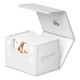 Étui Ultimate Guard Sidewinder blanc ouvert avec des cartes.