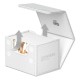 Étui Ultimate Guard Sidewinder blanc ouvert avec des cartes.