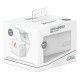 Étui Ultimate Guard Sidewinder blanc ouvert avec des cartes.