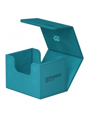 Estuche Sidewinder 100+ Gasolina Azul abierto con cartas