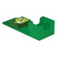 Estuche Sidewinder verde abierto mostrando cartas.