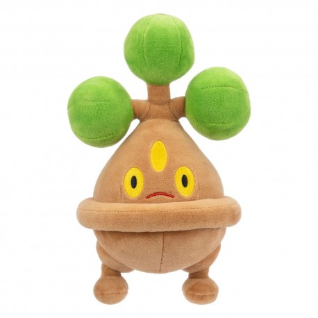 Pelúcia Bonsly Pokémon 20 cm com esferas verdes.