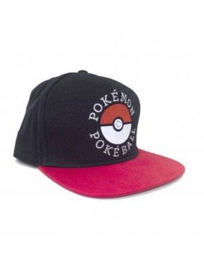 Gorra de béisbol Pokémon negra y roja con logo de Poké Ball