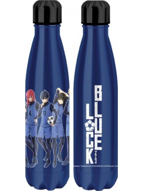 Botella termo azul con personajes del equipo Blue Lock