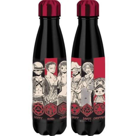 Botella termo de acero inoxidable de One Piece, roja