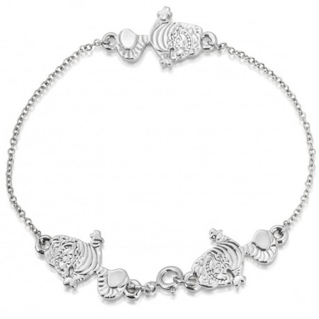 Bracelet white gold Cat Cheshire Alice Disney