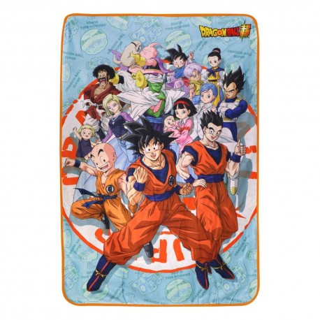 Couverture polaire Dragon Ball Super avec personnages emblématiques