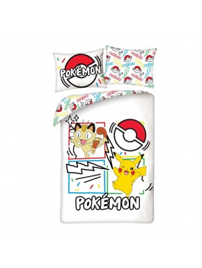 Funda nórdica Pokémon con Meowth y Pikachu