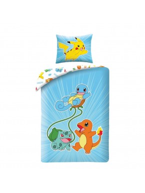 Funda nórdica Pokémon azul con Pikachu y amigos