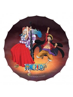 Parasol de papel One Piece con Luffy y Yamato