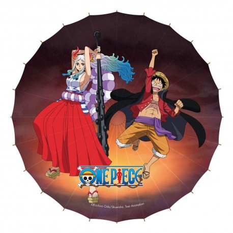 Guarda-chuva de papel One Piece com Luffy e Yamato