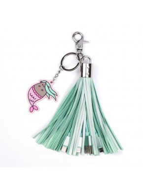 Cable de carga USB 3 en 1 Pusheen con llavero tipo tassel