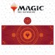Vade escolar y posavasos Magic the Gathering, diseño rojo y naranja