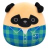 Peluches Squishmallows Carlin Brun Chemise Flanelle Verte Bleue 30 cm