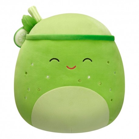 Pelúcia Squishmallows suco verde 30 cm com detalhe de pepino