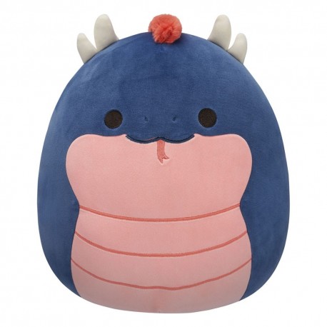 Squishmallows Pelúcia Navy Basilisk 30 cm azul com barriga rosa