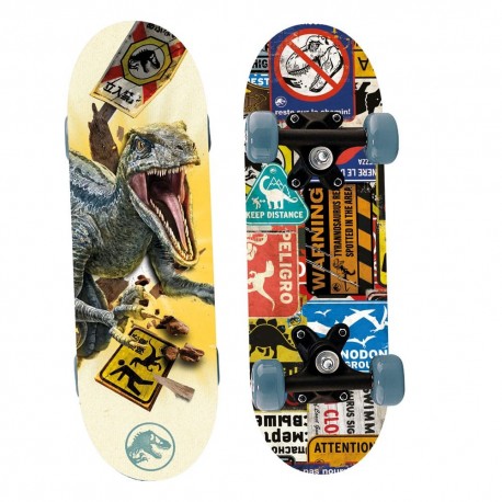 Mini skateboard Jurassic World 43 cm par Joy Toy avec dinosaure.