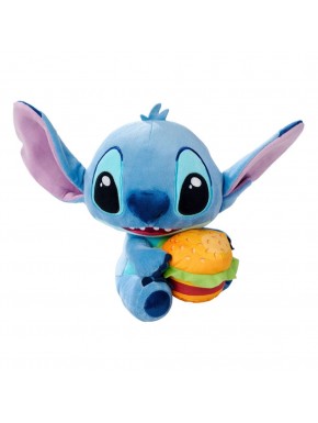 Peluche Stitch de 25 cm con hamburguesa
