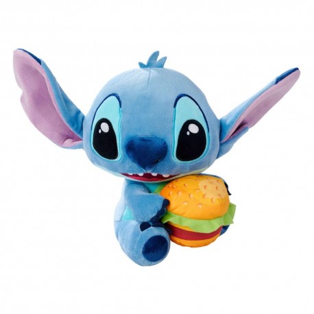 Peluche Stitch de 25 cm con hamburguesa