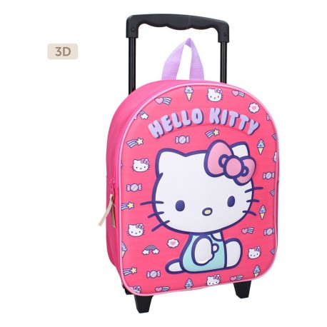 Mochila Hello Kitty 3D Trolley rosa