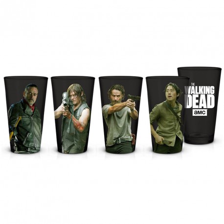 Set 4 Glasses Pint Walking Dead Characters