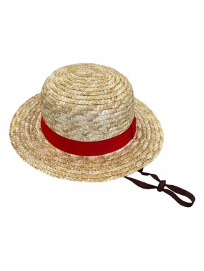 Gorra de paja Luffy con lazo rojo de One Piece