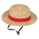 Chapeau de paille Luffy avec bande rouge de One Piece