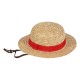 Chapeau de paille Luffy avec bande rouge de One Piece