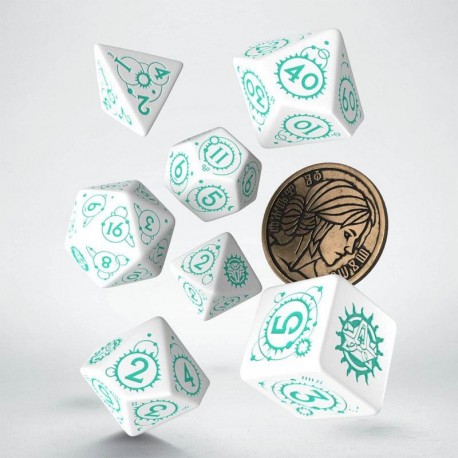 Pack de dados Ciri The Witcher, diseño verde menta