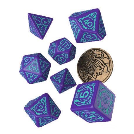 The Witcher Pack de Dados Dandelion en púrpura y azul