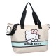 Bolso beige con imagen de Hello Kitty y correa negra