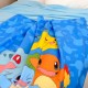 Manta azul con Pokémon iniciales Pikachu, Charmander, Squirtle y Bulbasaur